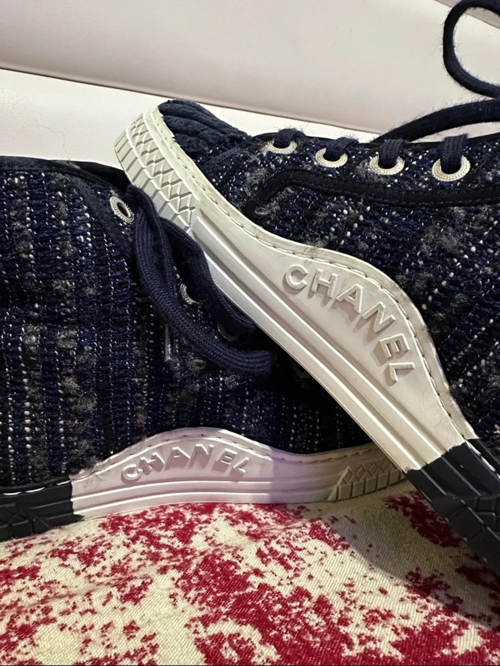 Chanel Navy High-Top Sneakers